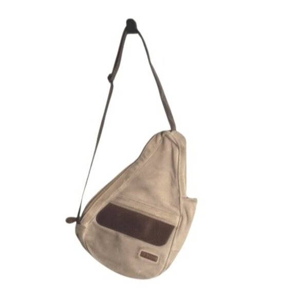 LL Bean Ameribag Unisex Healthy Back Bag Sling Backpack Suede Leather Vintage - Picture 4 of 12